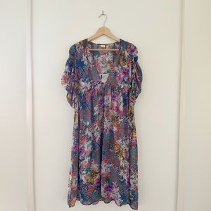 Anthropologie Akemi & Kin Pullover Button down Dress with Slip